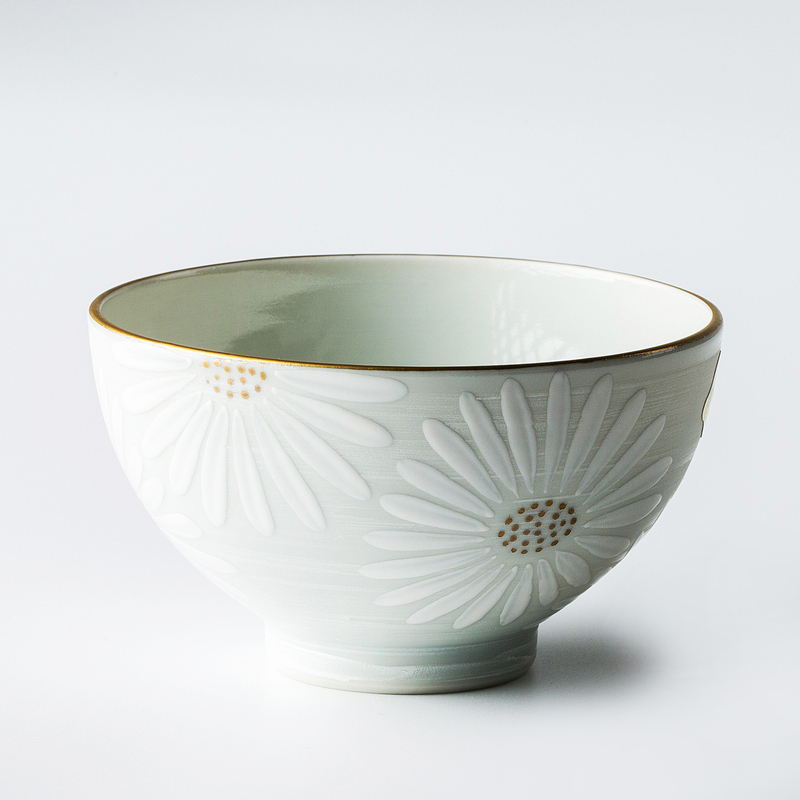 日本原産T.NISHIKAWA 手工京燒清水燒白菊陶瓷茶杯